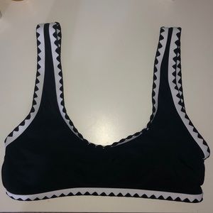 black whipstitch bikini top